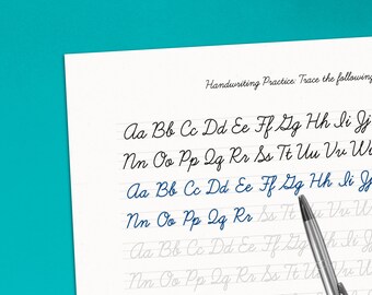 Penmanship Script - 25 Page Handwriting Worksheets, Printable Practice Sheets For Adults and Kids 10+