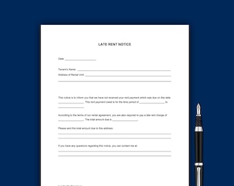 Late Rent Notice, Late Rent Template