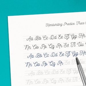 Cursive Handwriting Worksheets - 25 Page Printable Practice Sheets (Letters, Words, and Sentences) For Adults and Kids 10+