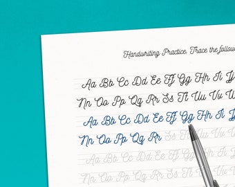 Cursive Handwriting Worksheets - 25 Page Printable Practice Sheets (Letters, Words, and Sentences) For Adults and Kids 10+