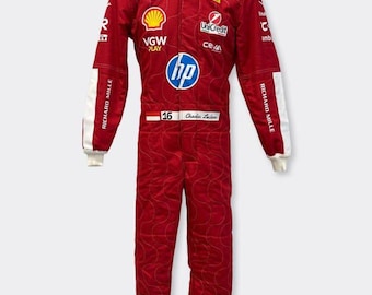 Scuderia Ferrari HP Charles Leclerc Monza 2025 Custom F1 Inspired Racing Suit, Personalized Kart Suit, Adults & Kids