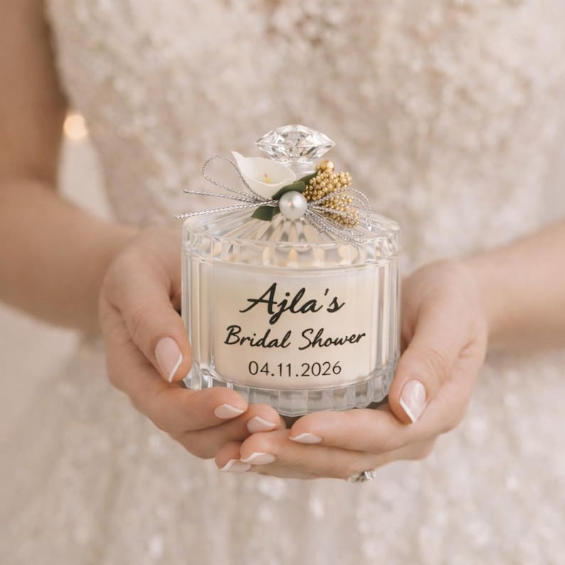Personalized Candle Favor, Wedding Favor, Bridal Shower Favor, Acrylic ...