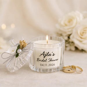 Personalized Candle Favor, Wedding Favor, Bridal Shower Favor, Acrylic ...