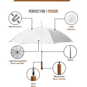 Personalized Customized 48 Stick Umbrellas Metal Shaft Use Your Logo Select Colors image 1