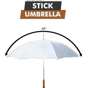 Personalized Customized 48 Stick Umbrellas Metal Shaft Use Your Logo Select Colors image 2