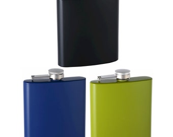 6 ounce Flask with Rubber Coating - Custumizable