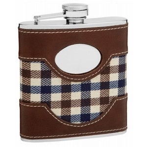 The Classy 6oz Plaid Golfer Flask - Personalized