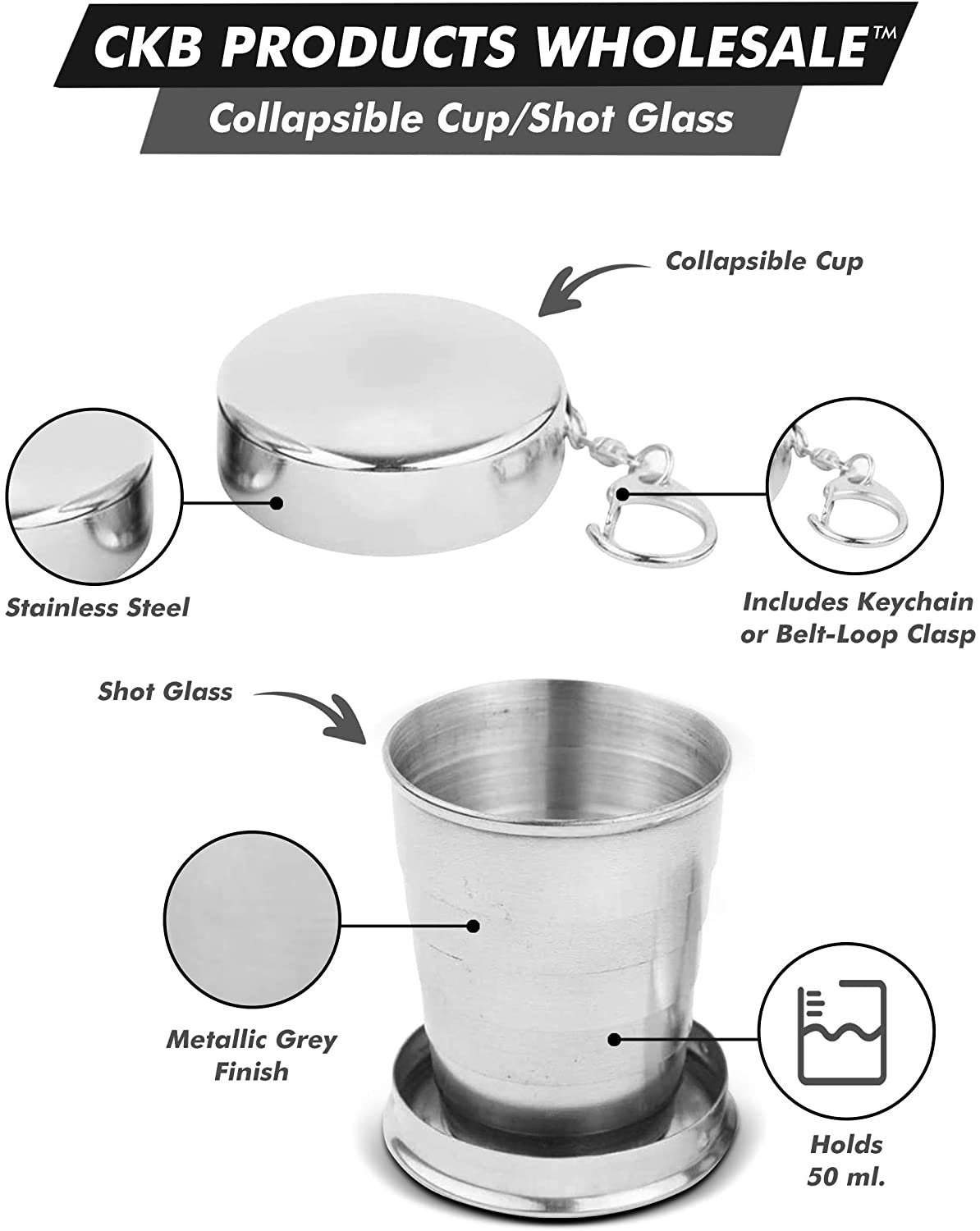 Collapsible Cup/Shot Glass