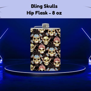 8 oz Bling Skulls F8FTFSKBLING