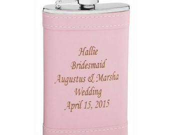 6oz Pink Flask with Custom Laser Engraving