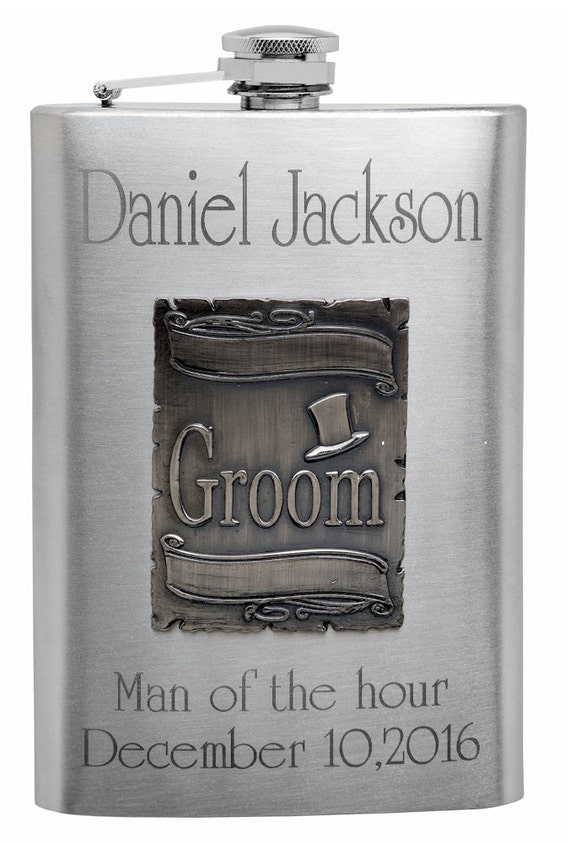 8oz Groom Wedding Stainless Steel Flask 8oz Groom Wedding Stainless Steel Flask