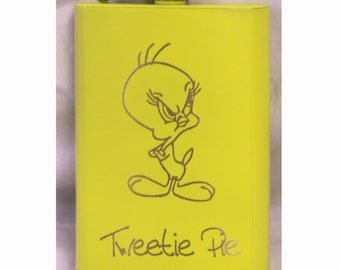 Personalized Powder Coated Flask: Engraved Stainless Steel 8oz Hip Flask