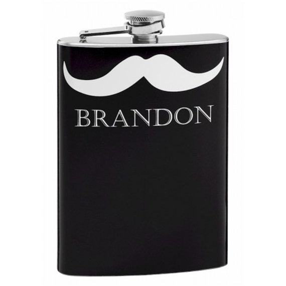 8oz BLACK My Stache Flask 8oz BLACK My Stache Flask