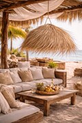 TULUM pendant lamp with large outdoor and indoor shade, size M or L - boho chic - natural palm shade - Boho decoration