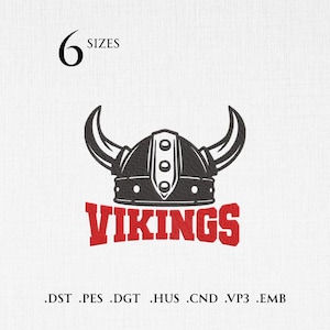 Vikings Helmet Embroidery Design, Norse Warrior Digital File, 6 sizes