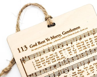 God Rest Ye Merry Gentleman | Hymn | Ornament | Engraved | Birchwood
