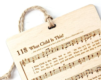 What Child Is This? | Hymn | Ornament | Engraved | Birchwood
