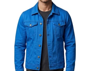 Denim Trucker Jacket Cotton Jean Western Style Jacket Everyday Casual Men Outerwear