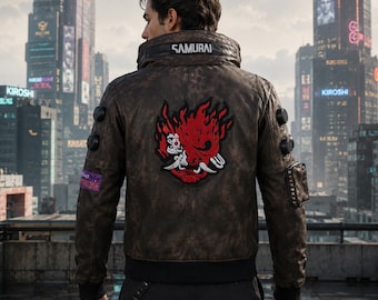 Cyberpunk 2077 Samurai V Leather Bomber Jacket, Johnny Silverhand Cosplay Jacket