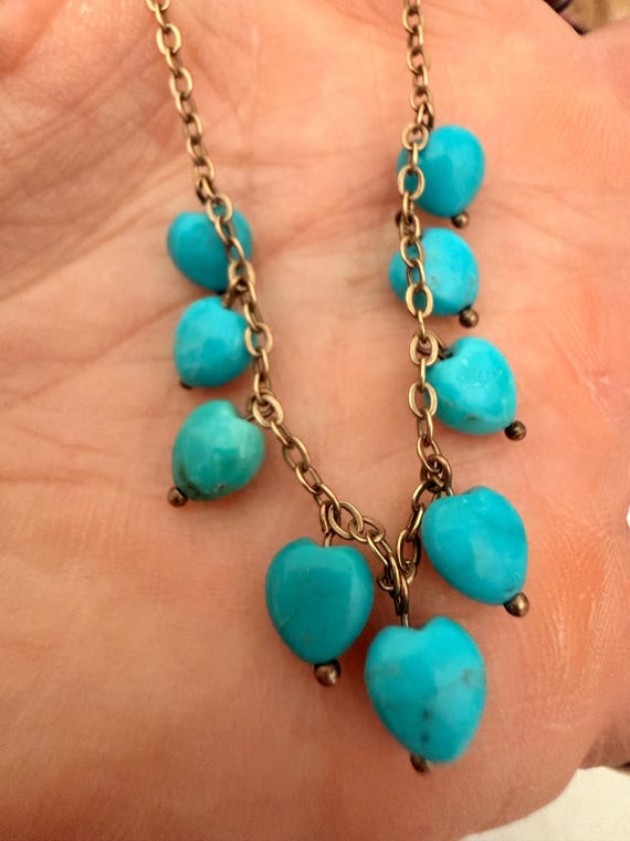 Turquoise & 14k gold necklace