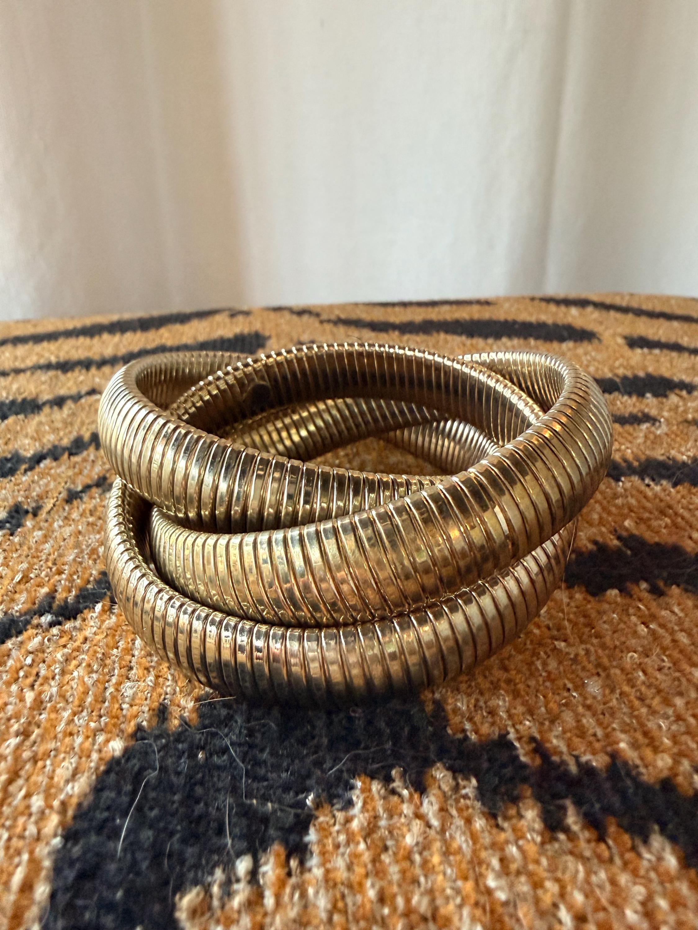 Special】80-90's Italy Torsade Bracelet Italian 1980s Golded