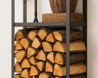 Wall Mounted Firewood Rack – Cnc Laser Cut Files, Modern Log Holder (Digital Download)