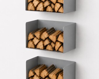 Modern Wall Mounted Firewood Rack DXF Files – Minimalist Log Holder Plan (Digital Download)