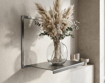 Modern Metal Wall Shelf with Flower Vase – Digital Design Files (DXF & PDF)