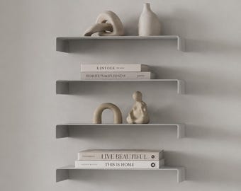 Modern Floating Metal Shelf DXF | Minimalist Wall Shelf CNC Laser Cut File (Digital Download)