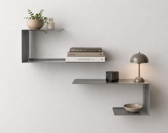 Floating Wall Shelf CNC File, Modern Minimalist Metal Design (DXF, PDF)