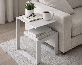 Modern Side Table DXF | CNC Laser Cut Files, Metal Wood Furniture (Digital Download)
