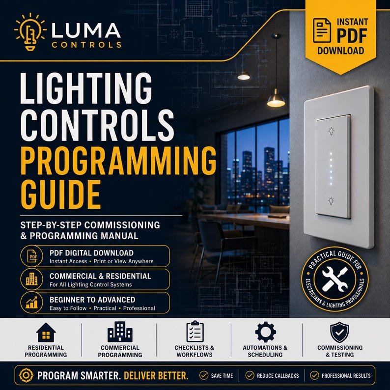 Smart Switch Programming Guide PDF | Lighting Controls Commissioning Checklist | Residential & Commercial Electrician Guide image 1