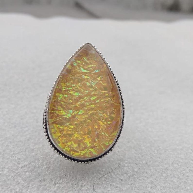 Easy Problem Statement Australian Opal Ring, Handmade 925 Sterling Silver Statement Jewelry ...