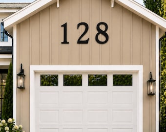 Elegant Serif Standalone House Numbers & Letters - Black Stainless Steel Characters