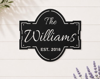 Personalized Metal Family Name Sign | Custom Established Year Plaque | Vintage Last Name Plaque | Housewarming Gift