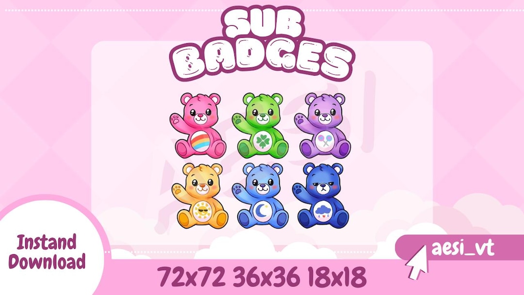 Care Bear Sub Badges - Twitch - Etsy