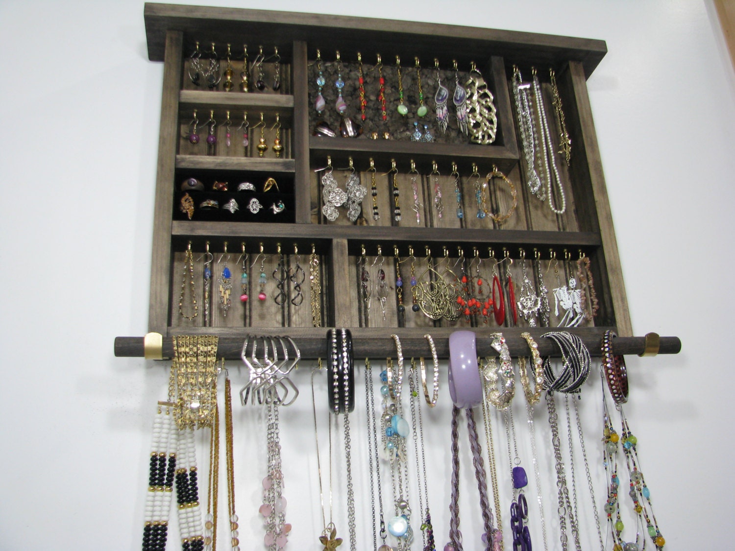 Natural Wooden Jewelry Organizer Etsy