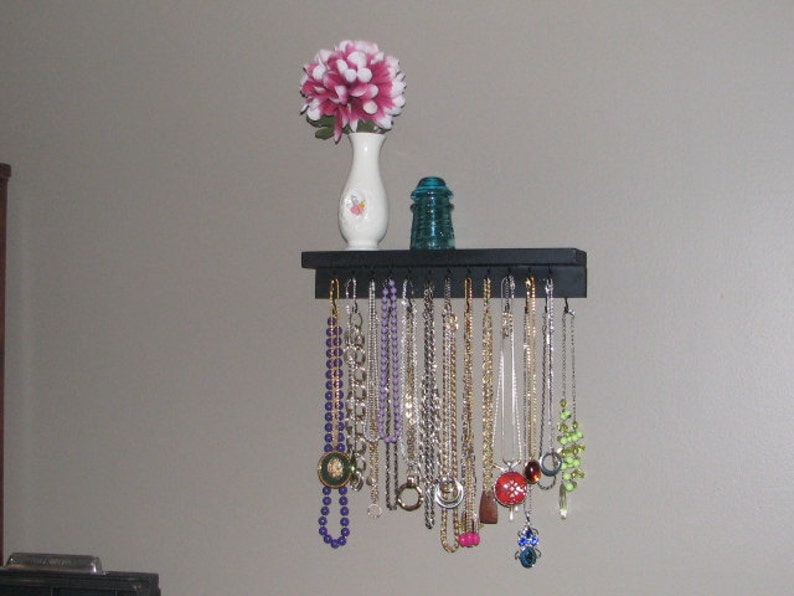 Necklace Organizer Display with shelf Etsy