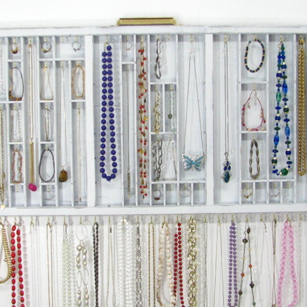 Jewelry Organizer Display in distressed white