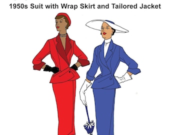 RH1519 — quick print 1950s Ladies' Tailored Suit pattern