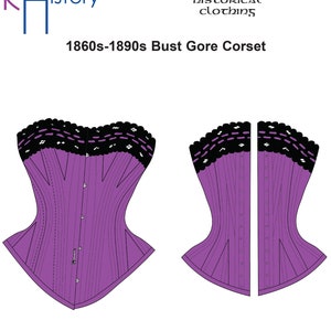 RH974 — quick print 1860s-1890s Bust Gore Corset pattern