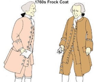 RH802 — quick print 1760s Frock Coat pattern