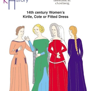 RH017 — quick print 14th century Women's Kirtle or Cotehardie pattern