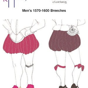 RH206 — Schnelldruck elisabethanischen 1570s-1600 Breeches oder Trunkhose "