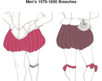 RH206 — quick print Elizabethan 1570s-1600 Breeches or Trunkhose "pumpkin pants" pattern