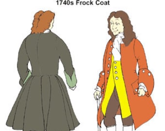 RH801 — quick print 1740s Frock Coat pattern