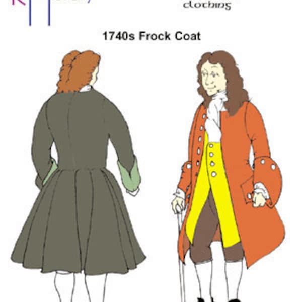 RH801 — quick print 1740s Frock Coat pattern