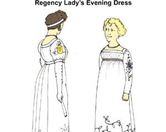 RH838 — quick print Regency Evening Dress pattern