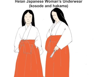 RH409 — quick print Heian Japanese Lady's Underthings Kosode & Hakama pattern