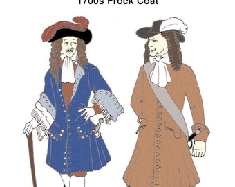 RH702 — quick print 1700s Frock Coat Pirate Coat pattern